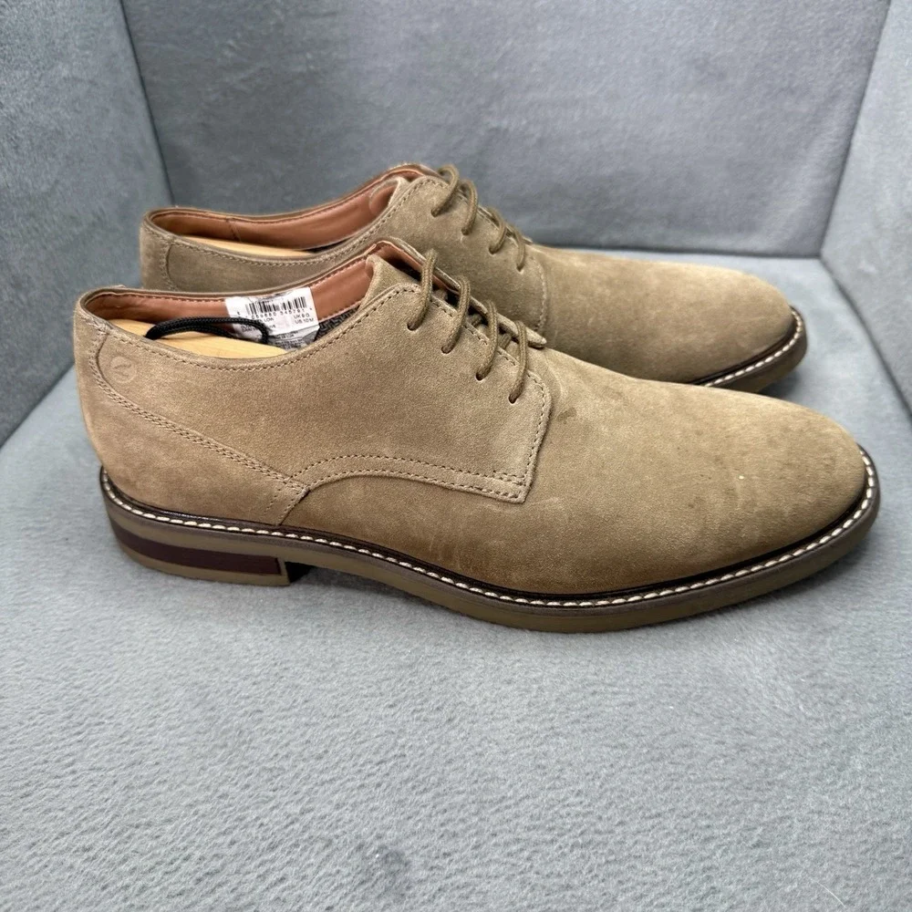 Clarks Collection Men's 10 M Olive Suede Lace Up Plain Toe Casual Shoes